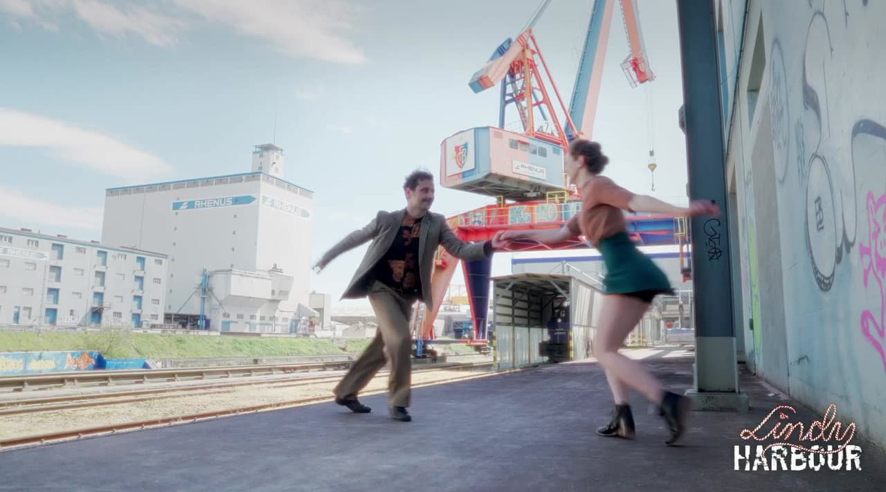 Lindy Hop dancing at the harbour in Basel